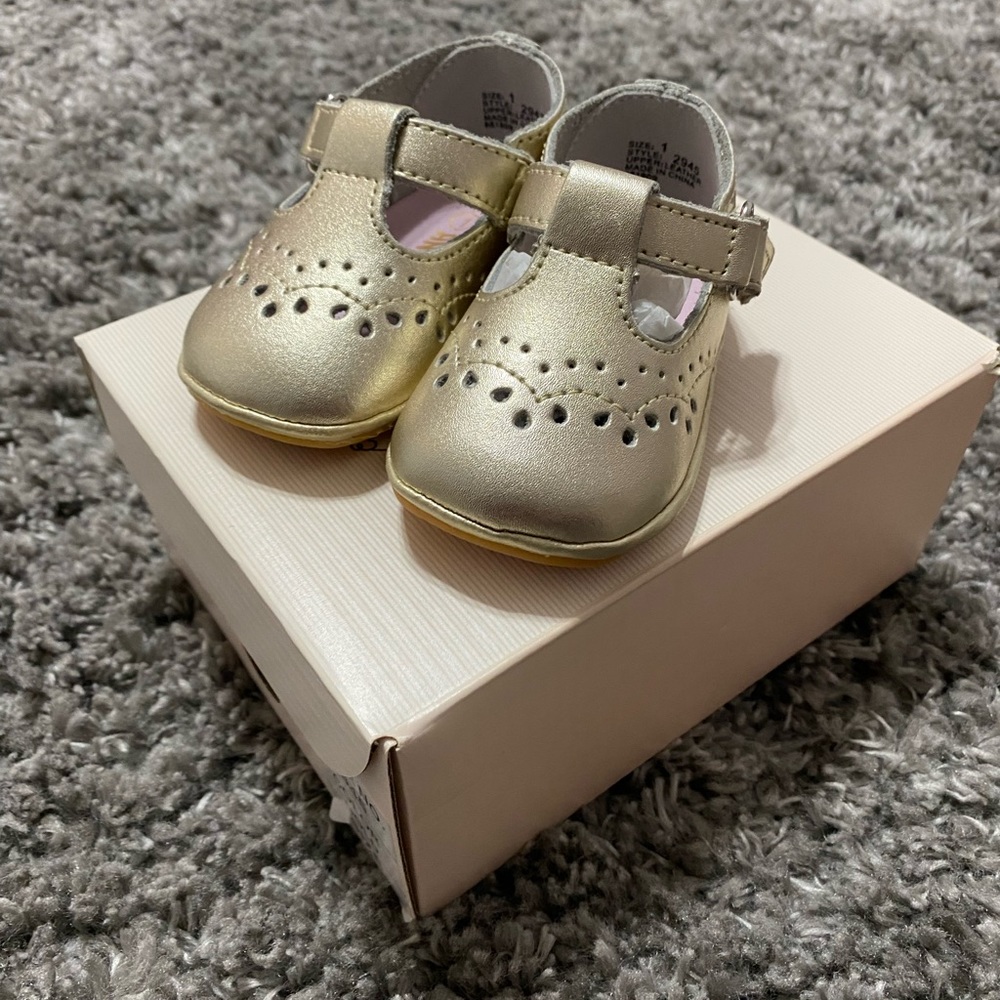 Size 1 gold Angel shoes